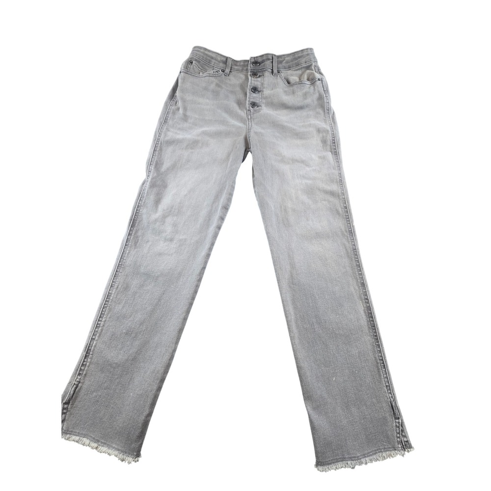 Gap Teen Sky High Skinny Ankle Grey Jeans Button Fly Frayed Hem Size 20 Slim